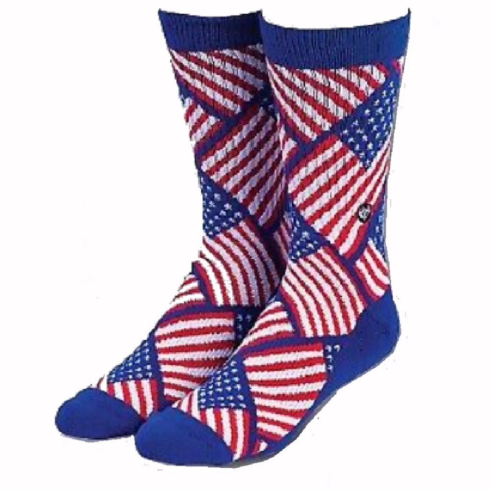 USA Flag Pattern Socks Buck Wear - NEW